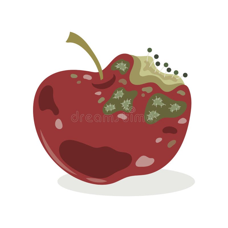 Bitten Apple with Mold stock vector. Illustration of unsanitary - 173922779