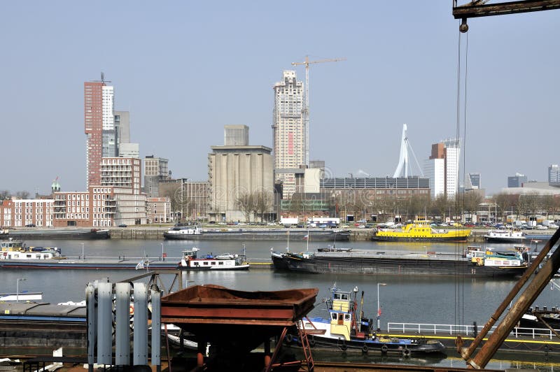 Rotterdam harbour stock photo. Image of buildings, trade - 13875976
