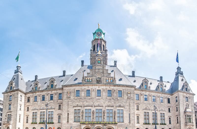 Rotterdam Town Hall, the Netherlands in Spring Stock Image Image of