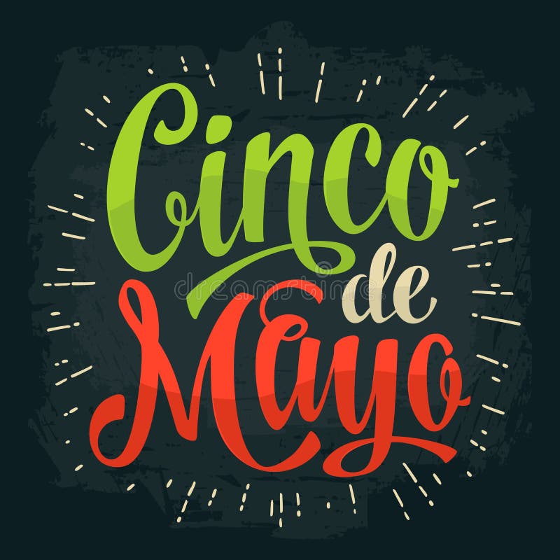 Rotulação de Cinco de Mayo Ilustração da gravura do vintage da cor do vetor ilustração do vetor Rotulação de Cinco de Mayo Ilustração da gravura do vintage da cor do vetor ilustração do vetor