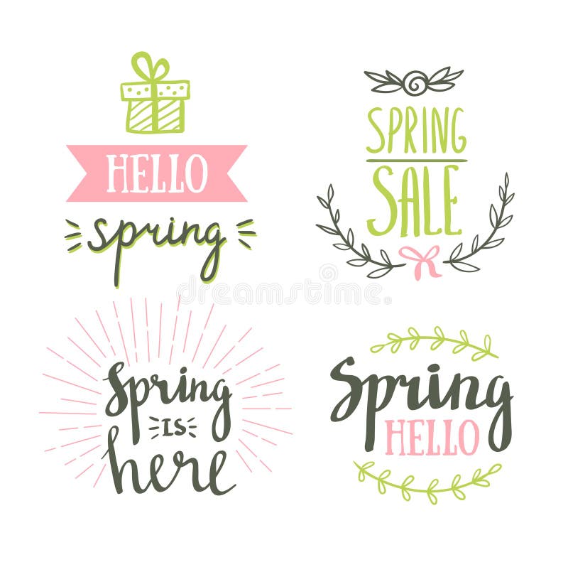 Hand Drawn spring lettering. Easter Holidays lettering for invitation, sale, greeting card, prints and posters. Typographic design. Vector illustration. Hand Drawn spring lettering. Easter Holidays lettering for invitation, sale, greeting card, prints and posters. Typographic design. Vector illustration.