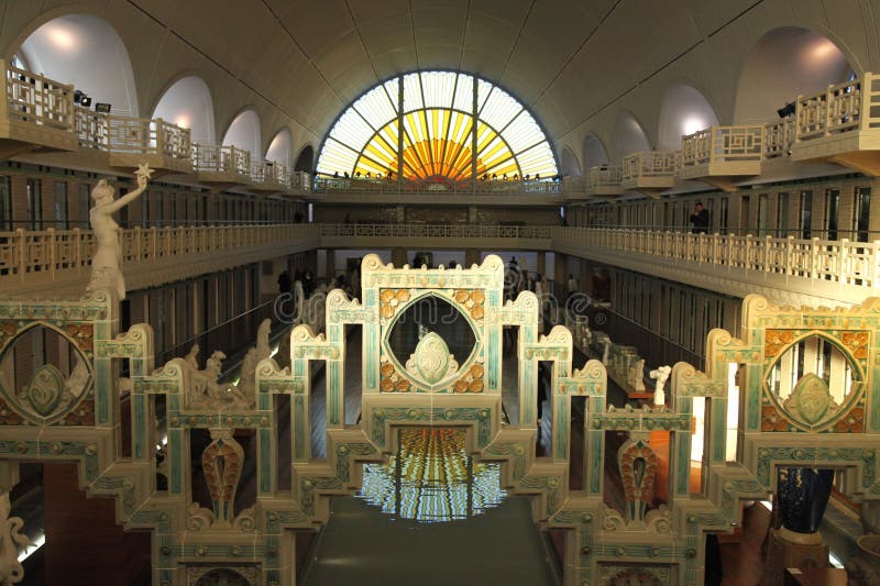 Wide angle view of La Piscine Museum of Art and Industry, Roubaix France