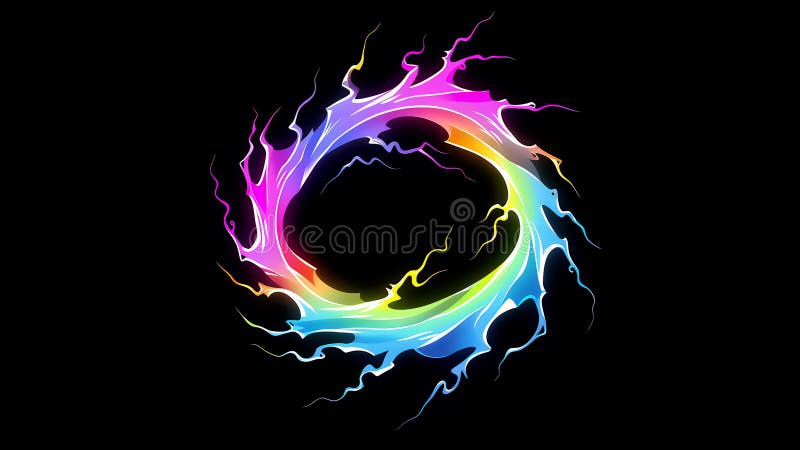 Roue abstraite d'étincelles bleues et violettes vibrantes en mouvement continu illustration stock