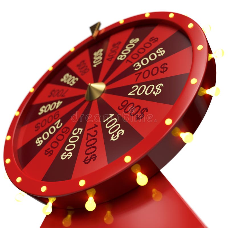 Roue Rouge De L'illustration 3d De La Chance Ou De La Fortune Roue De Rotation Réaliste De
