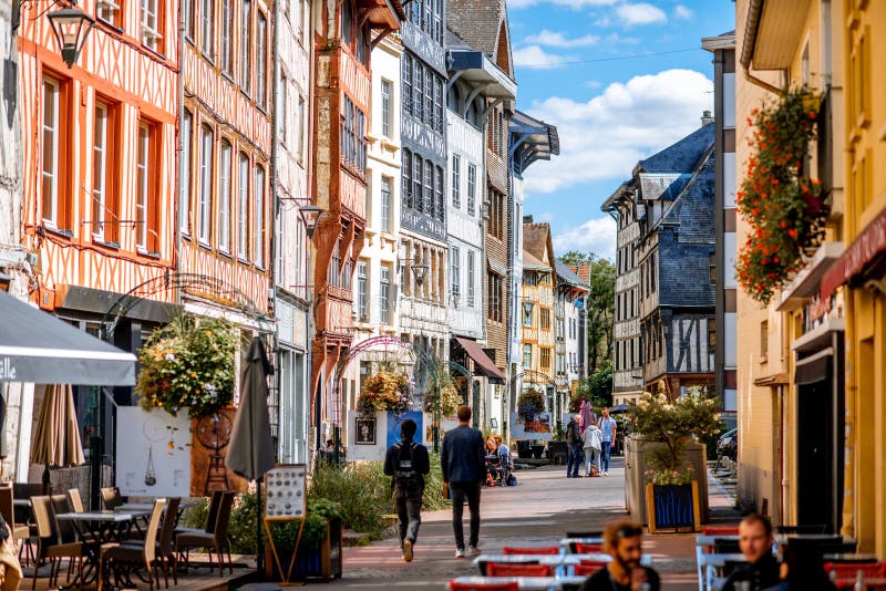 Street View in Rouen City, France Editorial Stock Image - Image of ...