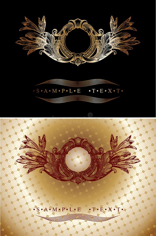Rouge et drapeau fleuri d'or illustration de vecteur Rouge et drapeau fleuri d'or illustration de vecteur