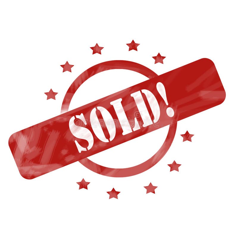 Rouge superficiel par les agents vendu ! Conception de cercle et d'étoiles de timbre illustration stock Rouge superficiel par les agents vendu ! Conception de cercle et d'étoiles de timbre illustration stock
