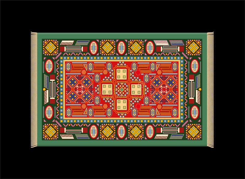 Rouge vert de tapis illustration stock Rouge vert de tapis illustration stock