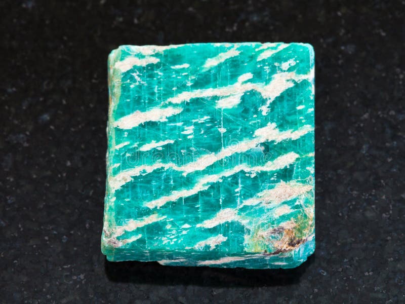 Raw Amazonite Stone on Black Stock Image Image of piece, rough 118888669