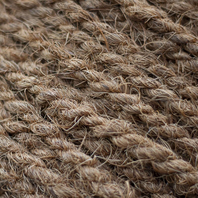 Rough Cord Made from Natural Plant Fiber. Rope Detail, Closeup. Square ...