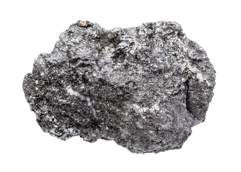 Rough Graphite rock isolated on white stock photography