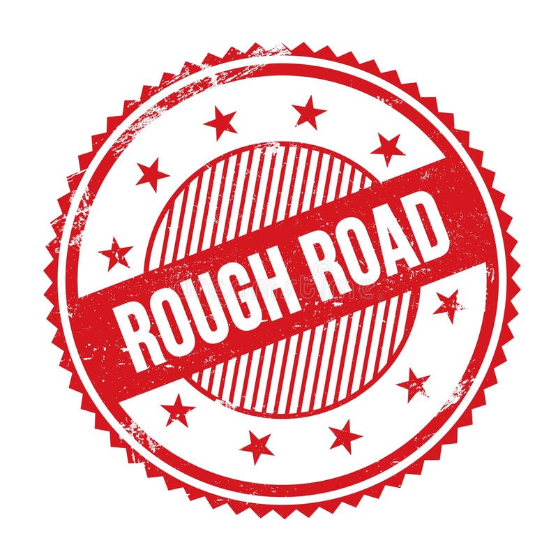 ROUGH ROAD Text Written on Red Grungy Round Stamp Stock Illustration ...