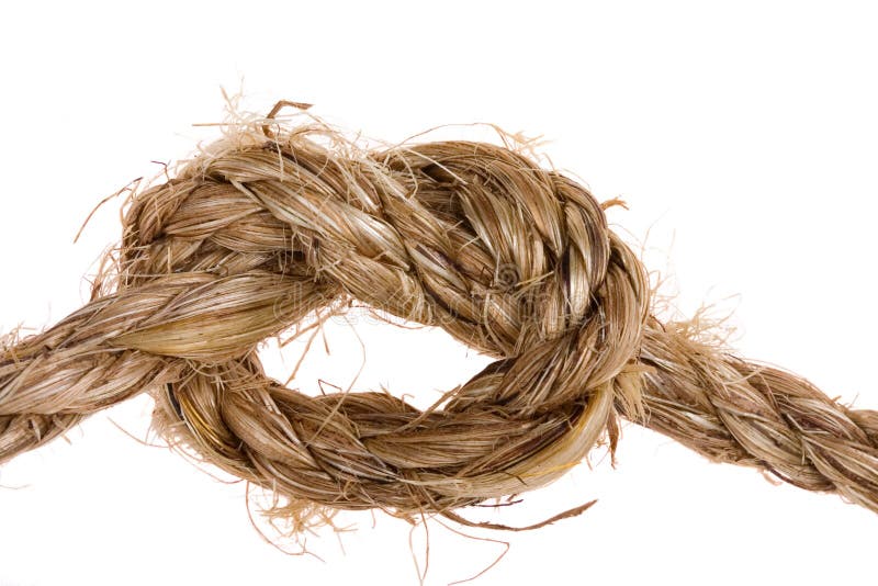 Rough rope with knot stock photo. Image of effort, bend 3139324