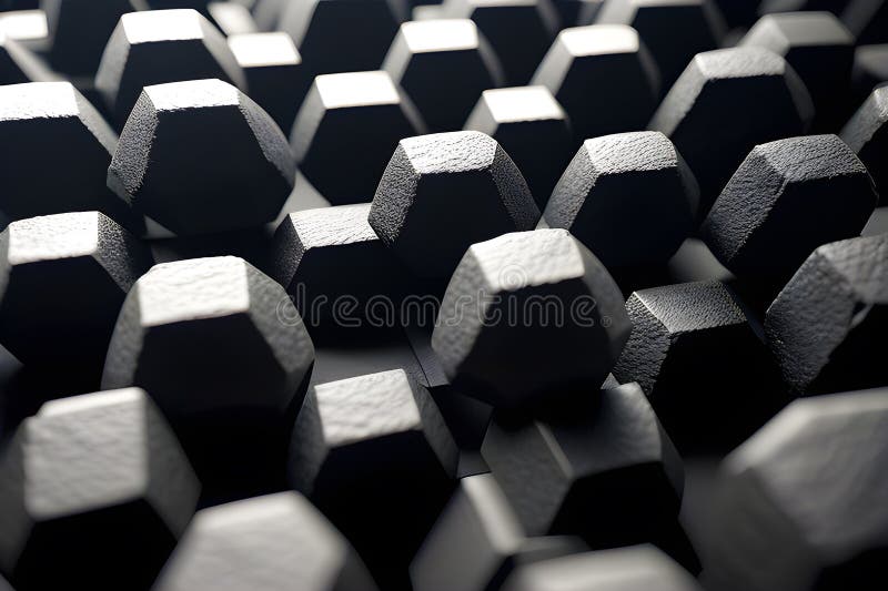 Rough textured black abstract 3d geometric generated by ai stock illustration