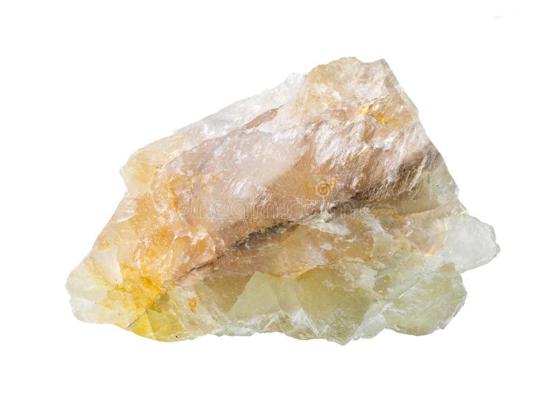 Rough Yellow Fluorite Rock Cutout on White Stock Image Image of