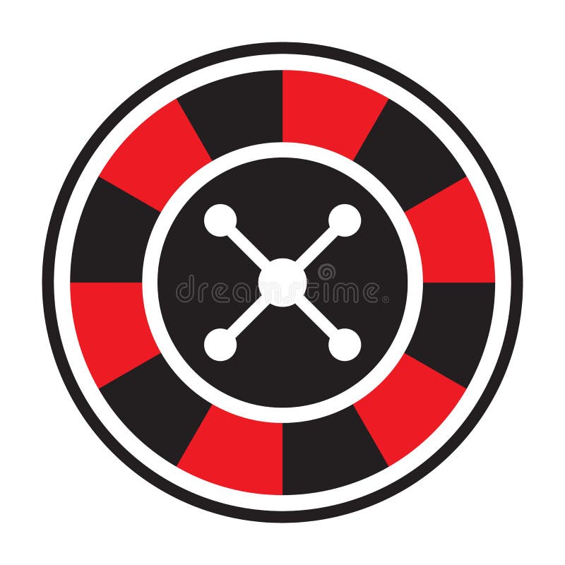 Roulette Icon. Wheel for Game and Win Jackpot Vector Illustration Stock