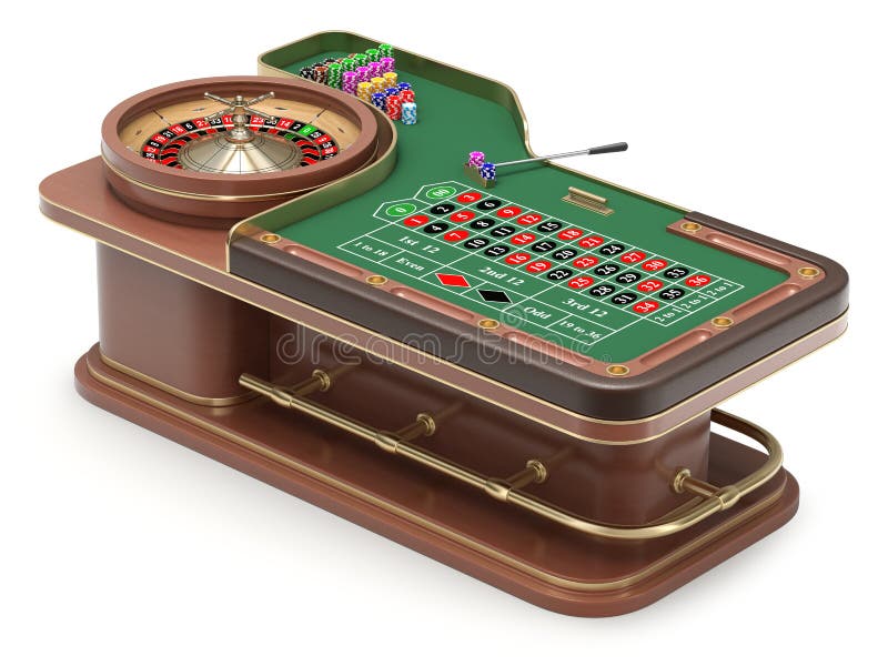 Roulette table with chips stock illustration. Illustration of game -  154672925