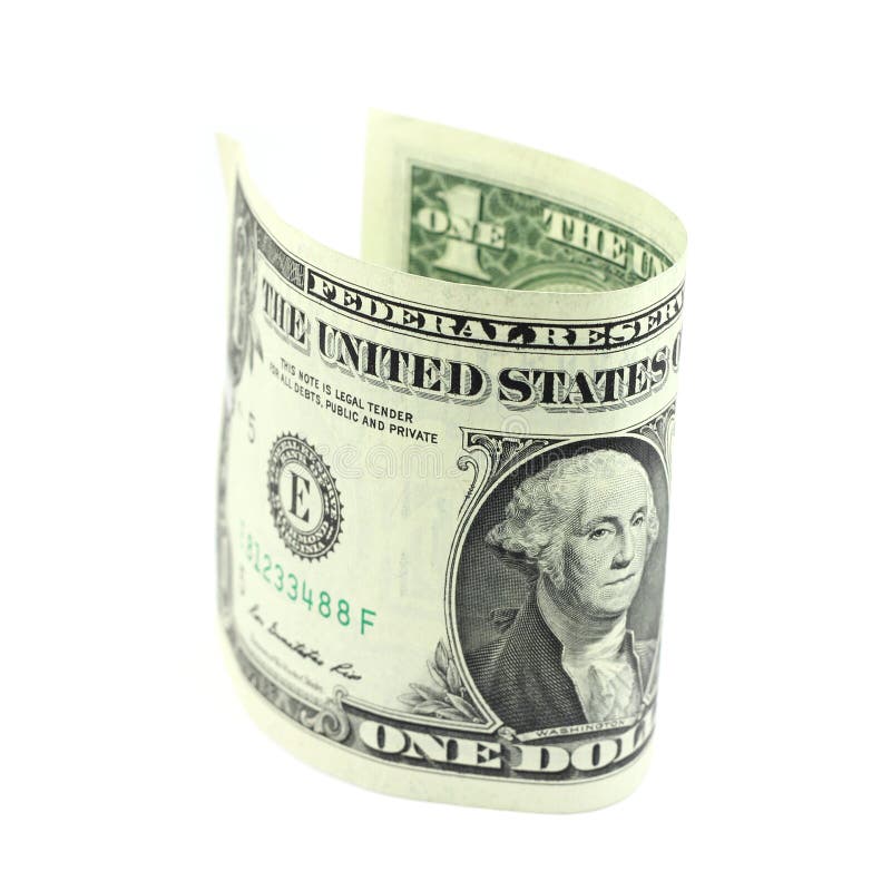 Roulé un billet d'un dollar photographie stock Roulé un billet d'un dollar photographie stock