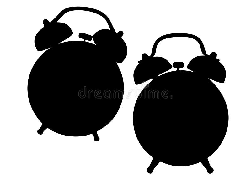 Round Alarm Clocks with Legs. Stock Vector Illustration of round