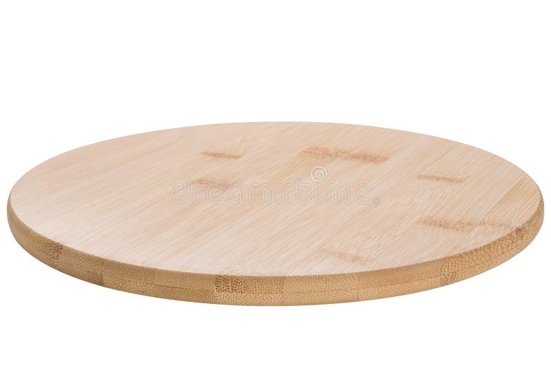 Round Bamboo Cutting Board, for Cutting or Serving, on a White