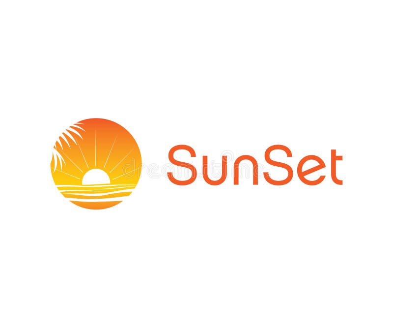 Beach Sunset Logo stock vector. Illustration of rise - 37222618