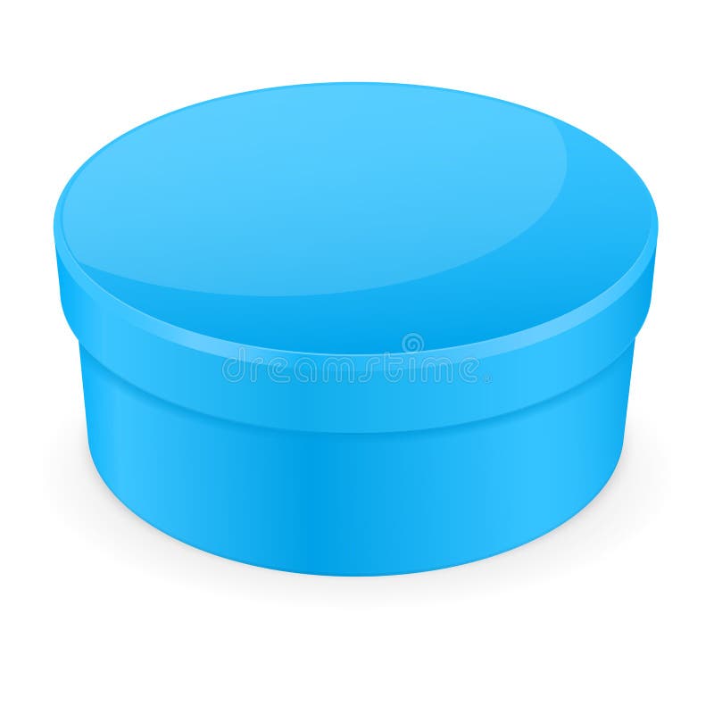 Round Blue Gift Box. 3d Rendering Illustration Stock Illustration