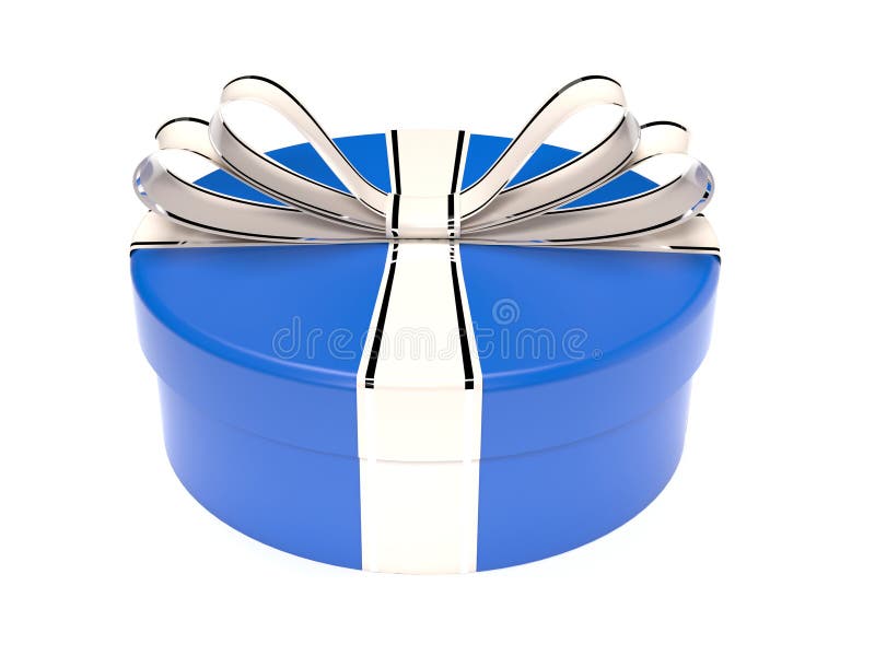 Round blue gift box stock illustration. Illustration of xmas 188402118