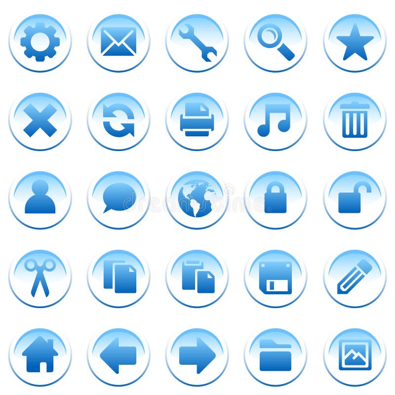 Синие иконки для презентаций