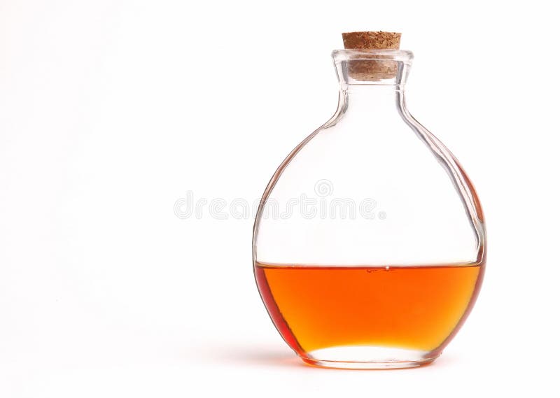 Alrededor conformado una botella de verdura aceite.