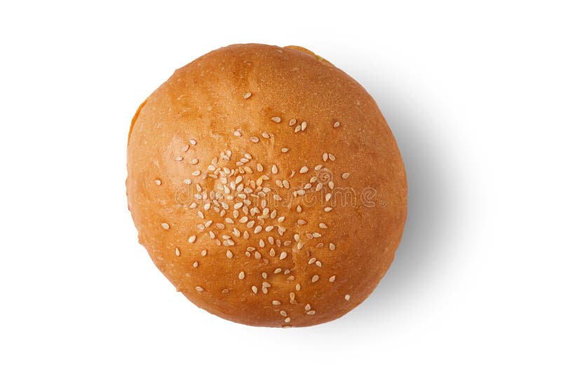 Round bun with sesame for a hamburger. Isolate on white background.