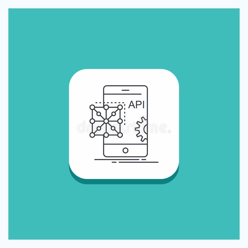 Round Button for Api, Application, Coding, Development, Mobile Line ...