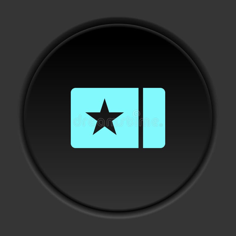 Round button icon, Add, box. Button banner round, badge interface for application illustration on dark background