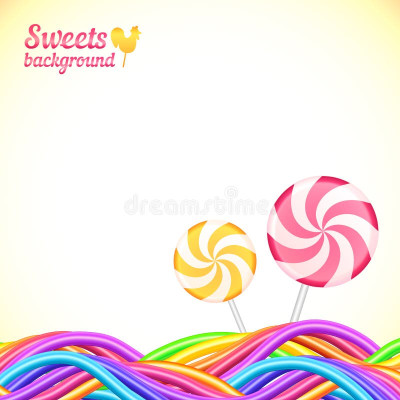 Round Candy Rainbow Colors Sweets Background Stock Vector