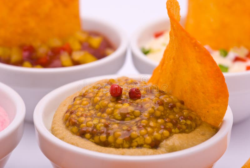 Round Chips in Mustard Sauce Stock Photo Image of onion, appetizer