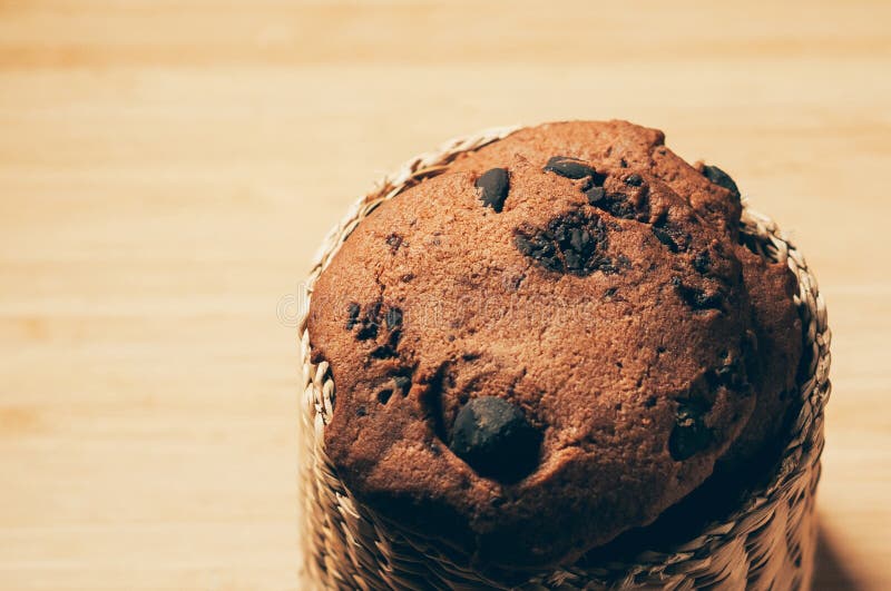 Simple Closeup View Of Round Biscuits On Baking Paper Background Stock