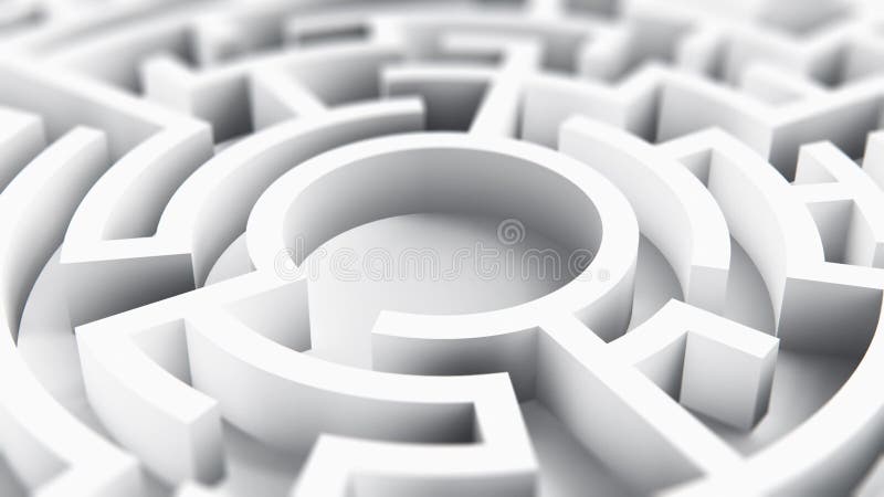 Round circle labyrinth maze stock illustration