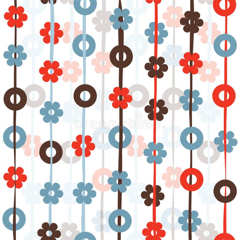 Round circles and flowers pattern