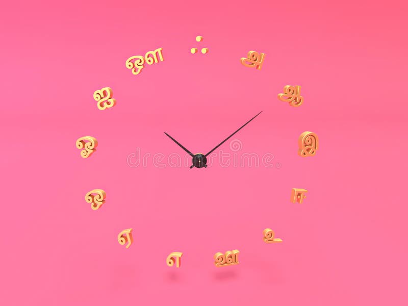 Tamil Alphabets Arranged in Background 3D Render Stock Illustration Illustration of letters