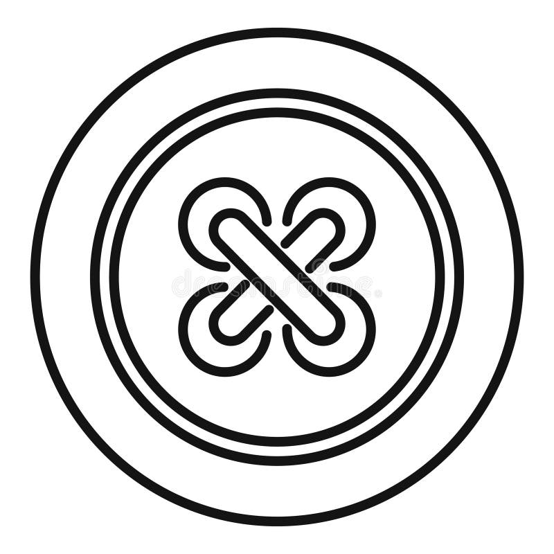 Round clothes button with cross stitch showing through fabric vector illustration