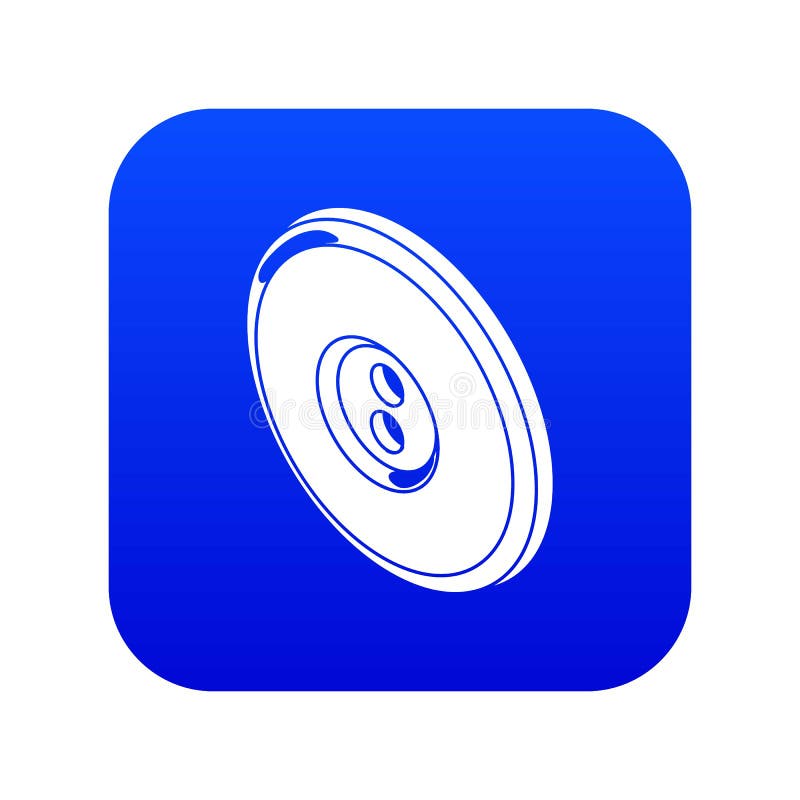 Round clothes button icon blue vector stock illustration