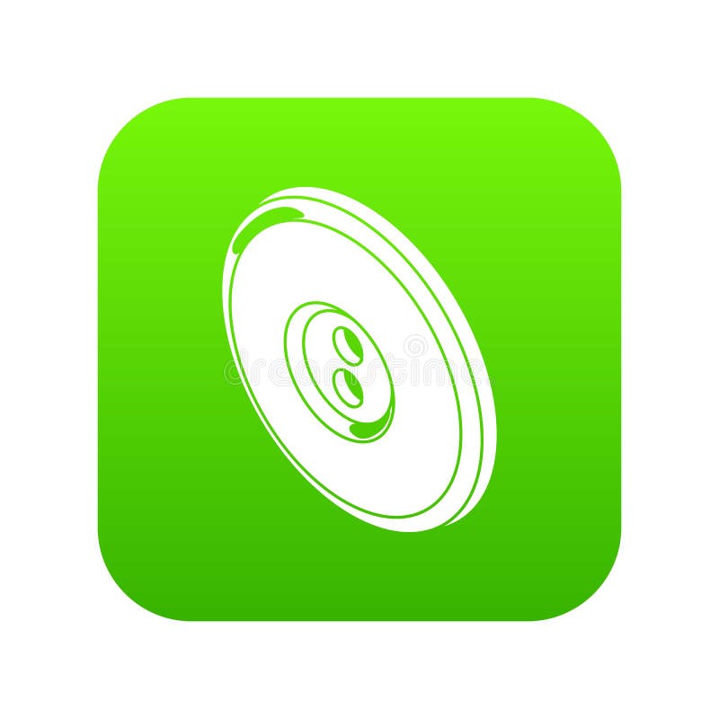 Round clothes button icon green vector vector illustration