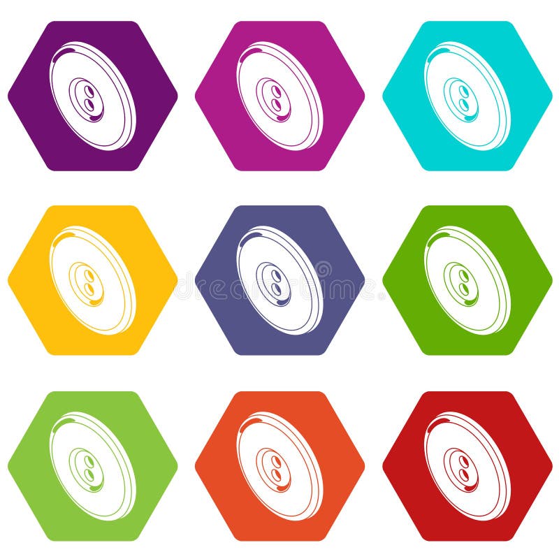 Round clothes button icons set 9 vector vector illustration