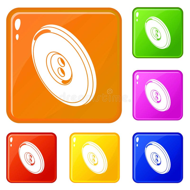 Round clothes button icons set vector color vector illustration