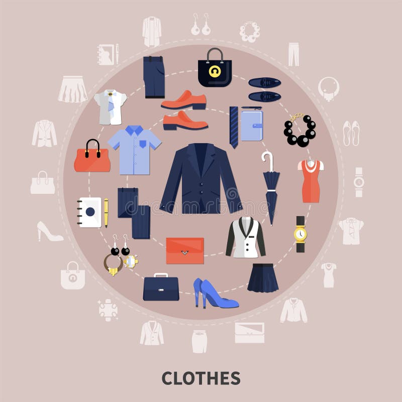 Round Clothes Composition royalty free illustration