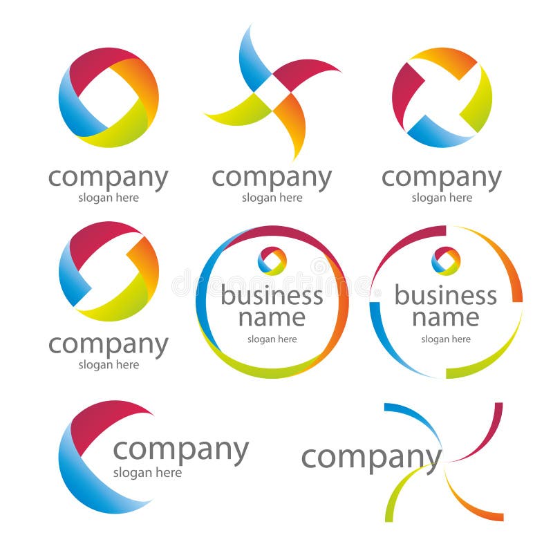 Abstract Round Colored Logos Stock Vector - Illustration of clay