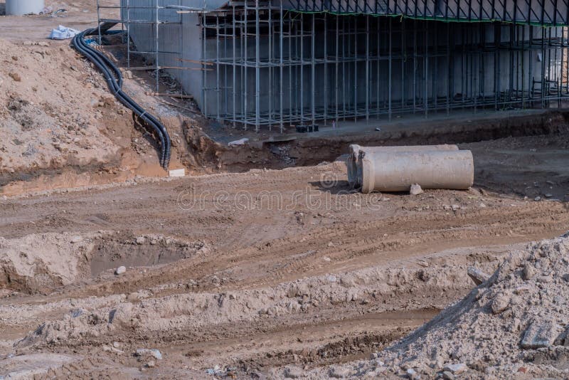 Round Concrete Culvert Sections Stock Photo Image of field, asia