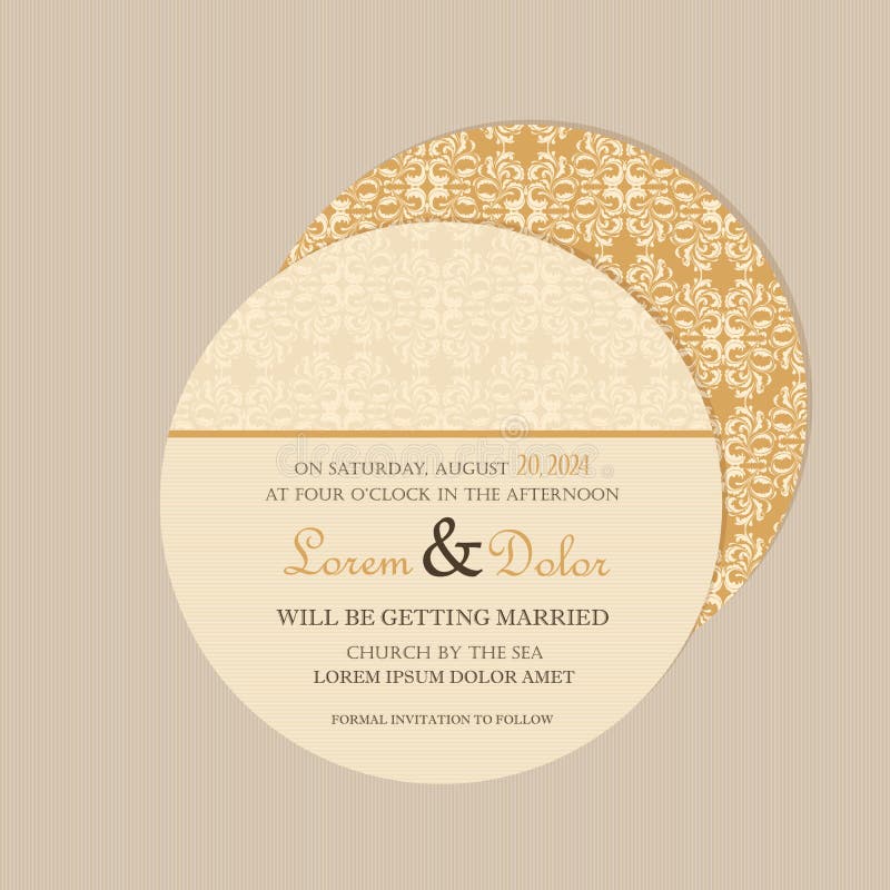 Round, double-sided floral save the date card royalty free illustration Round, double-sided floral save the date card royalty free illustration