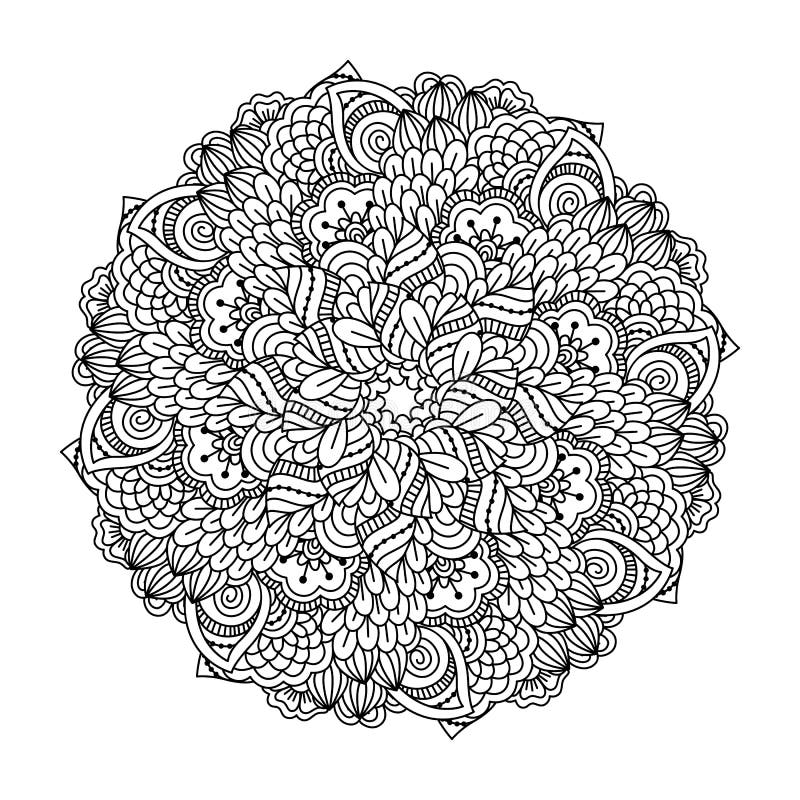 Download Round Element For Coloring Book. Stock Vector - Illustration of blooming, botany: 70124774