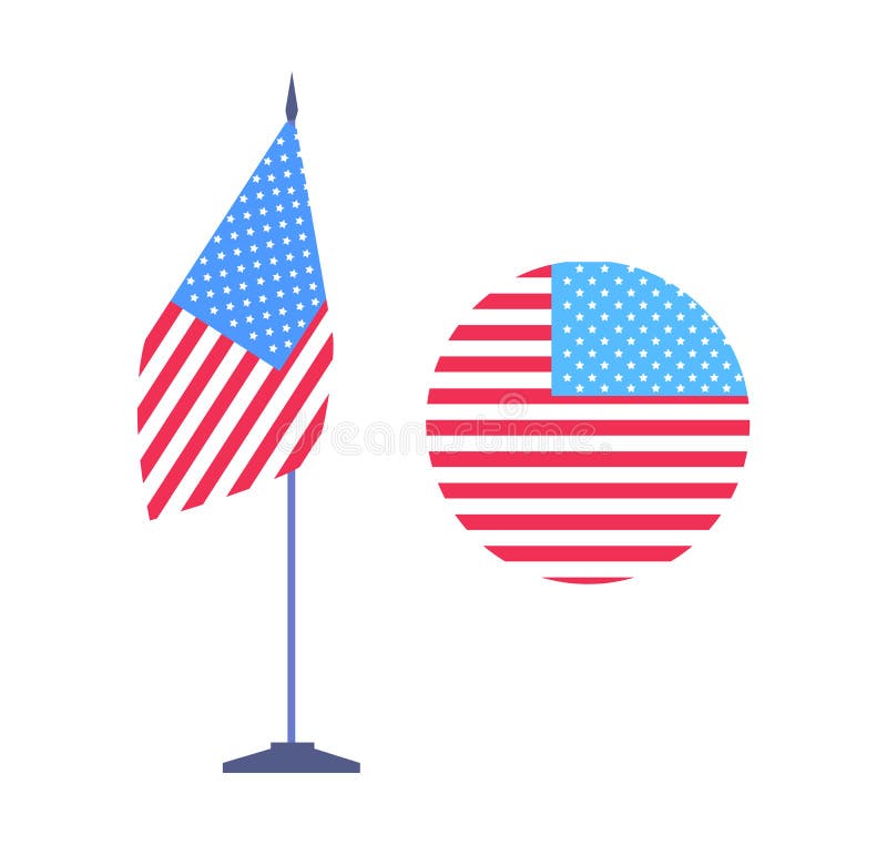 Download Round Emblem Of United States And USA Flag Vector Stock ...