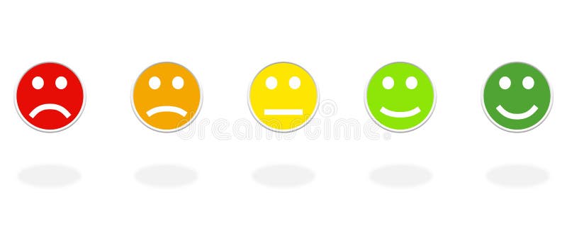 3 Round Feedback Icons with 3 Colors Stock Illustration - Illustration ...